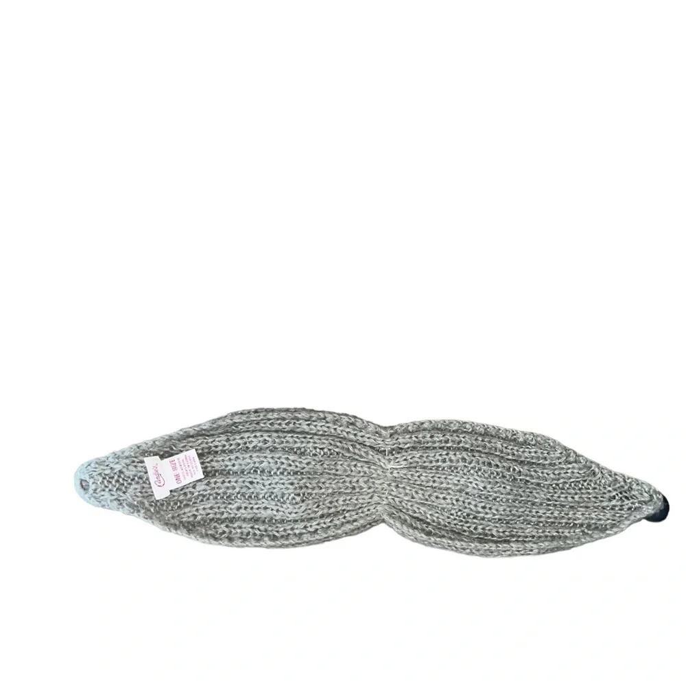 Women Knitted Hairband Flower Rhinestone Beaded Headpiece